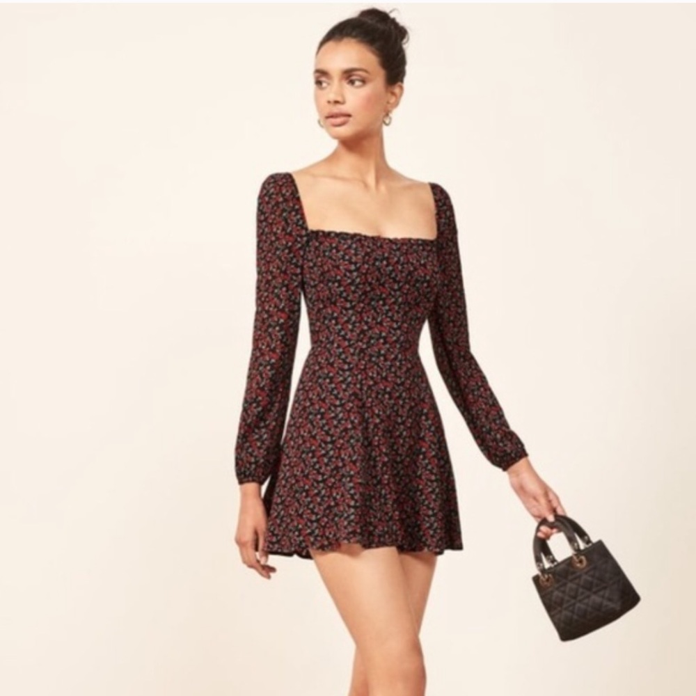 Reformation Gretel Mini Dress 0 Mabel Rose Print